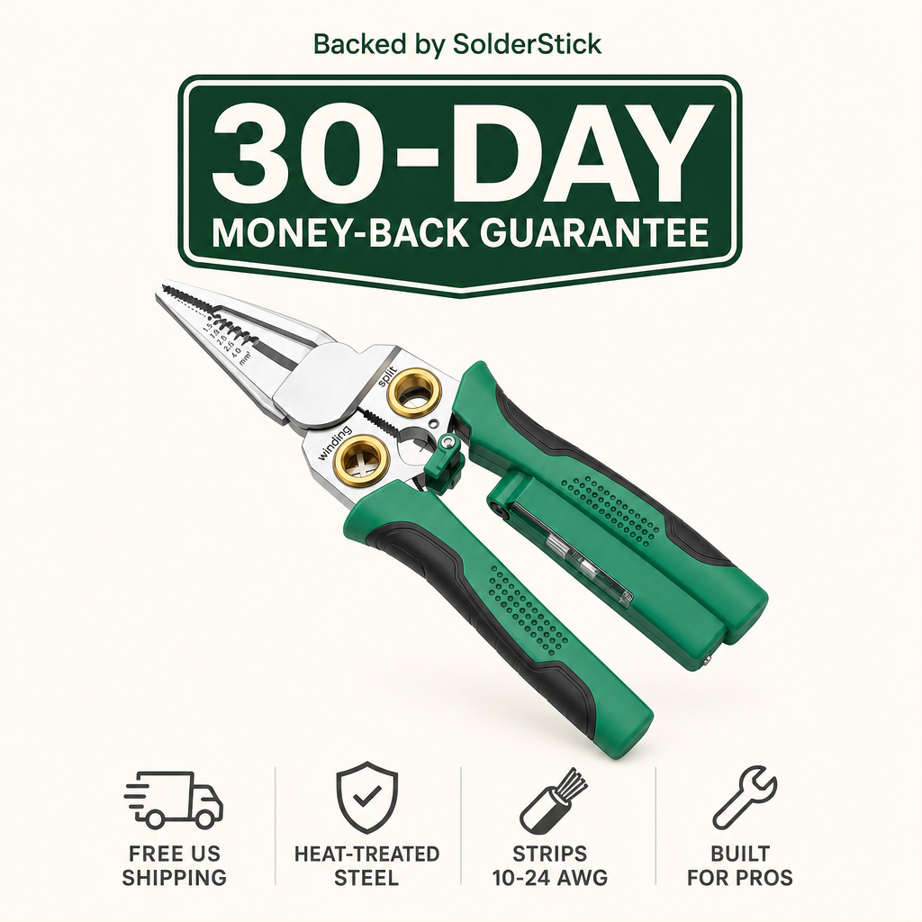 SolderStick 8-in-1 - 30-day money-back guarantee, free US shipping, heat-treated steel