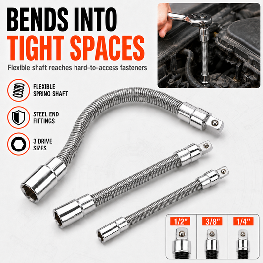 Flexible Socket Extension Bar ( 3-pcs Size Set)