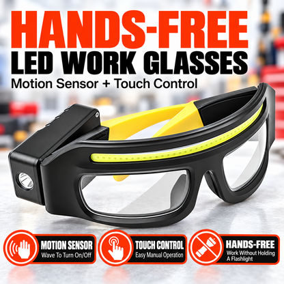 BeamSight™ LED Work Glasses – Hands-Free 230° Light with Wave Sensor