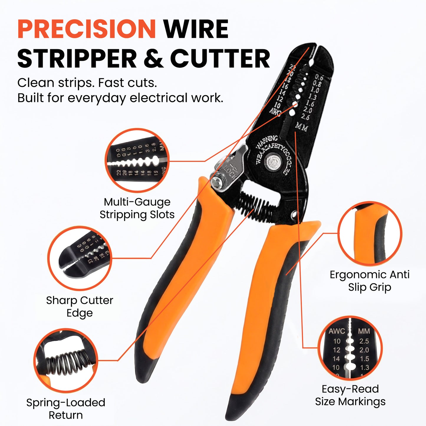 Precision Wire Stripper ( 22-10AWG)