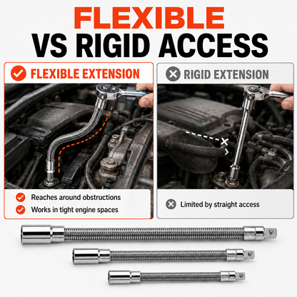Flexible Socket Extension Bar ( 3-pcs Size Set)
