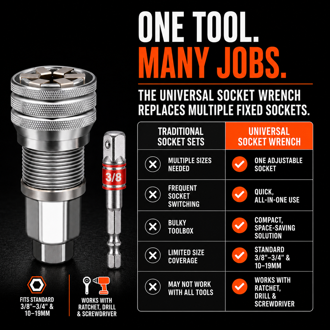 Universal Socket Wrench Tool