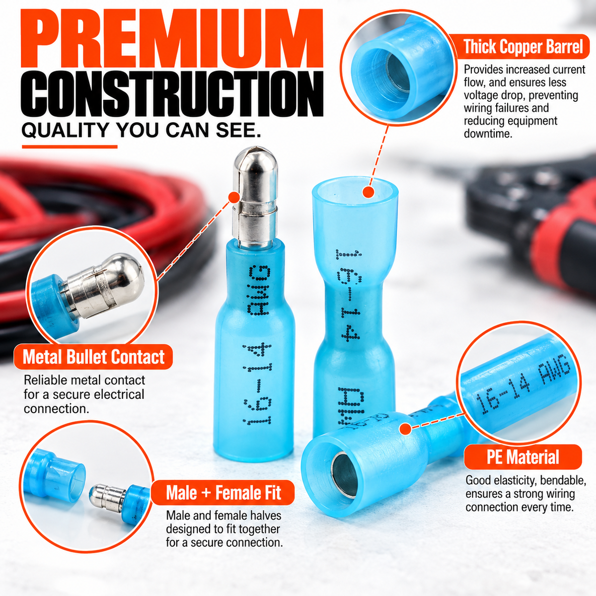 Heat Shrink Bullet Connectors Kit