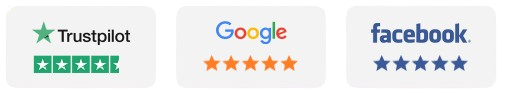 Rated on Trustpilot, Google and Facebook